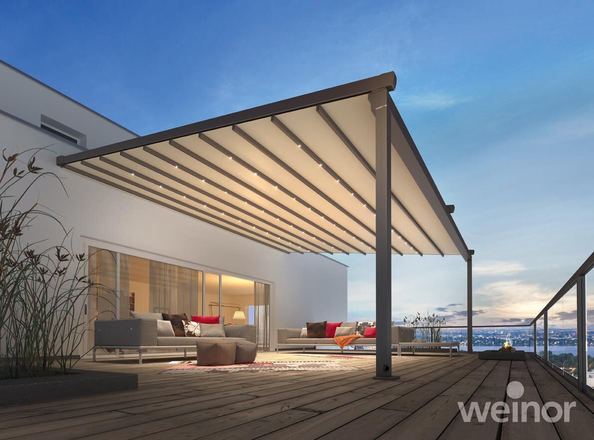 Pergolamarkise Pergotex mit stabilem Gestell zur Terrassenbeschattung