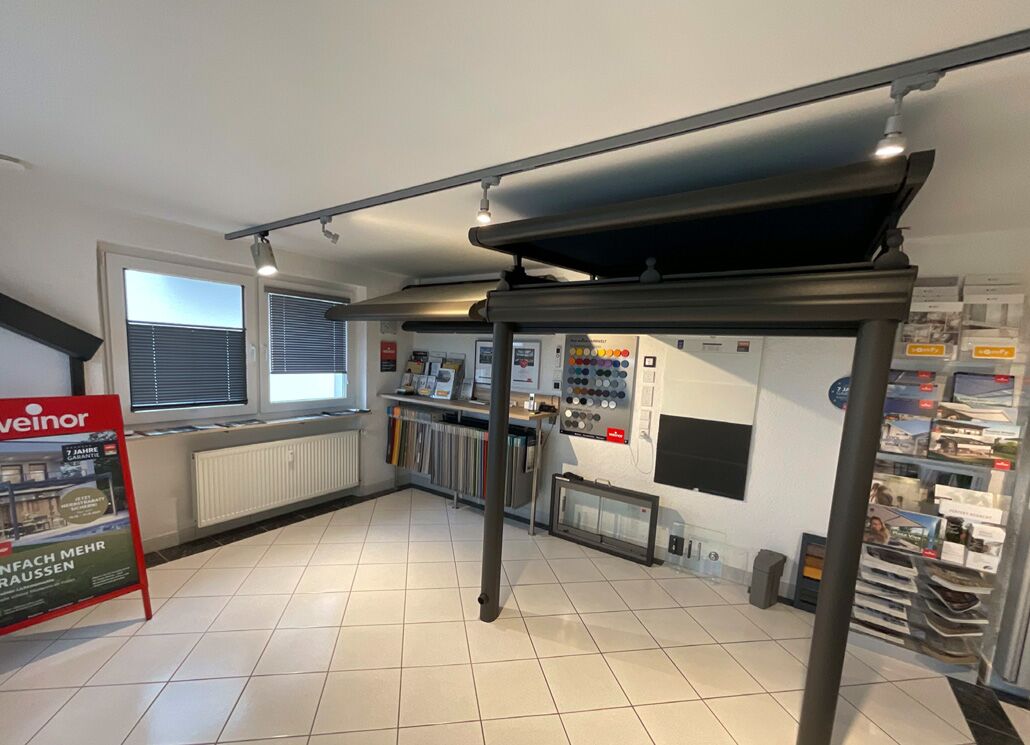 Innenansicht der Sonnenschutz-Ausstellung